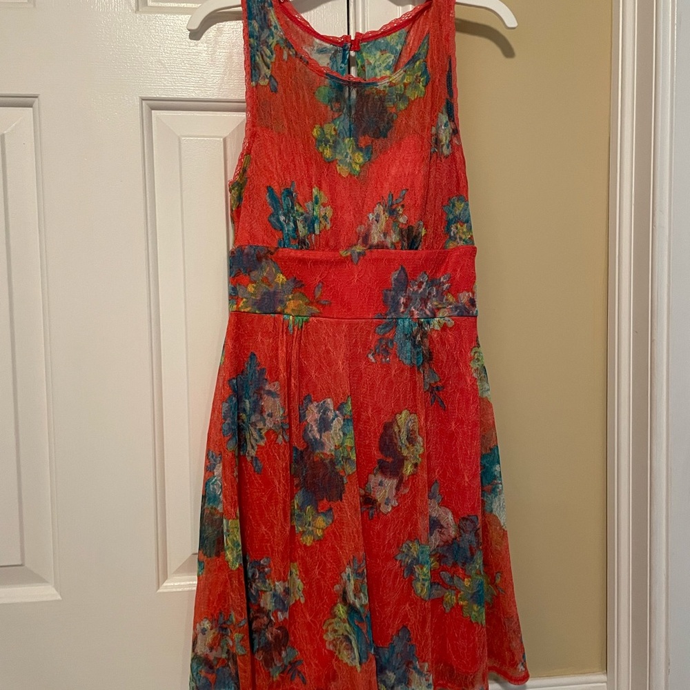 Pink floral dress